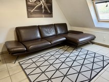 High-Quality 3-Seater Leather Sofa with Right-Hand Chaise – Handcrafted in Italy Leather Couch C... in Ramstein, Germany