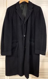 Vtg Men's Size XL / 2XL black Cashmere Trench Coat - 48"Chest / 43"L in Chicago, Illinois