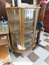 Curved Glass Oak Contemporary Curio in Fort Leonard Wood, Missouri