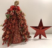 Christmas Tree Topper Set - 15" tall Holiday Angel AND Red Star *$10 takes BOTH* in Bolingbrook, Illinois