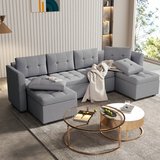 U-Shape Sectional Couch, 6 Seater Sleeper Sofa Chair with Storage Space, Modern Comfort Sofa Set... in Los Angeles, California