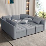 Sectional Sofa with Convertible 9 Seat, Storable Modular Couch, 2 in 1 Sleeper Sofa Bed for Livi... in Los Angeles, California