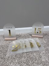 Frosted Acrylic Table Numbers 1-15 in Aurora, Illinois