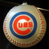 Vintage Chicago Cubs Baseball Christmas Ornament- Blown Glass-pre-owned in Shorewood, Illinois