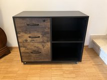 Black and brown rolling storage cart for office or bedroom in Ramstein, Germany
