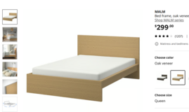 IKEA queen bed disassembled in St. Charles, Illinois