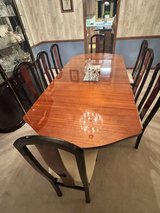 8-Seater Mahogany Dining Table + Fine China Cabinet (Set) in Naperville, Illinois