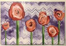 Wall Art - Large Canvas Print - 3ft x 2'H - Red Flowers in Joliet, Illinois