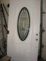 Wood Door with Leaded Glass Insert in Spring, Texas