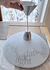 Pendant lamp made of metal and frosted glass in Spangdahlem, Germany