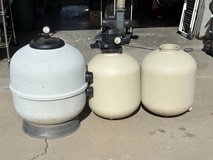 3 large pool sand filter tanks in Alamogordo, New Mexico