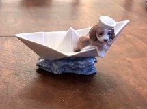 VINTAGE Lladro Figurine - Little Stowaway - Dog Puppy in Paper Boat #6642 Spain in Yorkville, Illinois