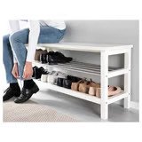 IKEA -TJUSIG Bench with shoe storage white in Wiesbaden, GE