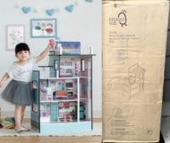 New! Olivia's Little World Dreamland Barcelona wooden 3 Story furnished Dollhouse for 3.5" Dolls in Lockport, Illinois