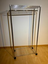 Metal Clothing Rack on Wheels – Sturdy, Adjustable, Great Condition in Ramstein, Germany