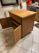 Solid Wood Kitchen Island / Prep Station – With Storage Cabinet & Drawer in Ramstein, Germany