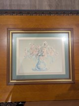 Framed Floral Artwork – Soft Pastel Bouquet, Vintage Wooden Frame in Ramstein, Germany