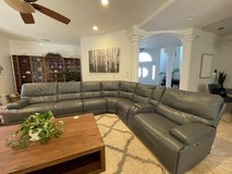 Extra Large Gray Leather Sectional in Travis AFB, California