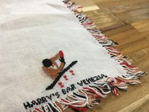 Authentic vintage fabric coaster of the Harry's Bar, Venezia in Okinawa, Japan