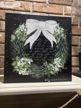Holiday Wreath Canvas Art - 10” x 10” Julie Norkus in Oswego, Illinois