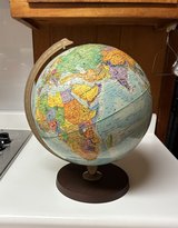 Vintage topographical globe in Warner Robins, Georgia
