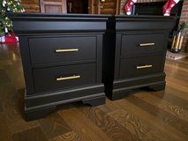 Bedroom Nightstands End Tables Real Wood Black Satin New in Kingwood, Texas