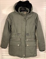 Justice Girls Sz 10 Youth Green Faux Fur Lined Parka Jacket / Coat *EUC* in Westmont, Illinois