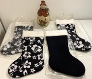 4 New Christmas Stockings & 1 like new 9.5" Ceramic Snowman Decor *$10 Takes ALL or some* in Chicago, Illinois