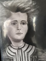 Original Charcoal Portrait- Marie Curie in Okinawa, Japan