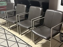 4 Dining Chairs Brown Armchairs Leather Chairs in Ramstein, Germany