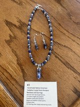 Handmade Native American Sodalite Crystal Necklace & Earrings in Yucca Valley, California