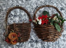 2 beautiful hanging christmas baskets in Alamogordo, New Mexico
