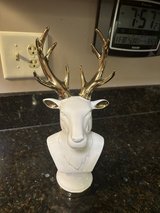 New White & Gold Porcelain Reindeer Bust in Bolingbrook, Illinois