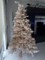 WHITE PRE-LIT CHRISTMAS TREE in Okinawa, Japan