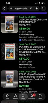 PSA 10 Mega Charizard X Ex #110 Japanese Inferno X in Okinawa, Japan