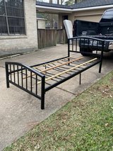 Twin Metal Bed Frame & Mattress All Hardware Included in Houston, Texas