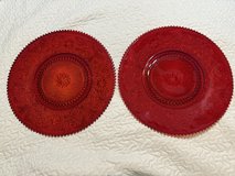 Vintage Duncan Miller Red Sandwich Glass Torte Platters in Houston, Texas