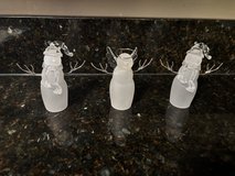 3 Vintage Frosted Snowman & Angel Ornaments Figurines in Chicago, Illinois