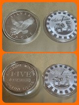 Qty 2, 5oz silver bullion coins in Okinawa, Japan