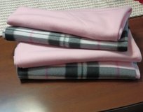 Fleece (4 pieces about .91 yards each) Pink & Gray Plaid in Plainfield, Illinois