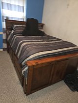 Youth bedroom set - Captain's bed with storage, desk, tall chest & tv unit/dresser in Houston, Texas