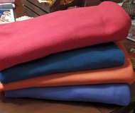 Fleece (6 yards) red, blue, orange and purple in Plainfield, Illinois