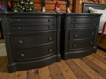 Huge Bedroom Nightstands End Tables Solid Wood 3 Drawers Black 34x18x32 New in Houston, Texas