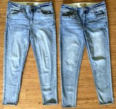 2pr Size 8 Democracy Ab Tech Raised Fray Ankle Denim Blue Jeans *$10 takes 1 or BOTH* in Naperville, Illinois