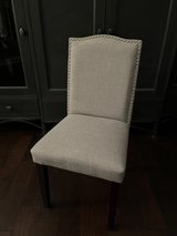 4 Gray, fabric dining chairs (Threshold brand) in Batavia, Illinois