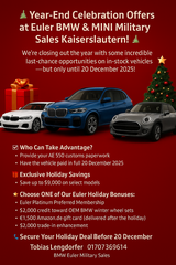Year-End Celebration Offers at Euler BMW & MINI Military Sales in Ramstein, Germany