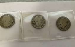 3 Barber Quarters (1896, 1909-D, 1915 All for $40) in Cherry Point, North Carolina