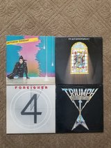 Vintage vinyl albums, Foreigner, Jefferson Starship, Alan Parsons Project, Triumph in Naperville, Illinois