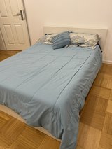 IKEA Queen-Size Bed with Mattress and Bedding in Ramstein, Germany