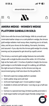 Women’s gold wedge sandals in Okinawa, Japan